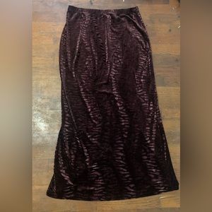 Brown maxi skirt with slit in back (satin like material)
